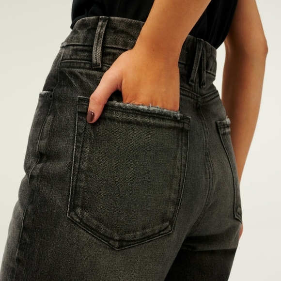 Good American Good Mom High Rise Vintage Black Jean NEW - Picture 4 of 7